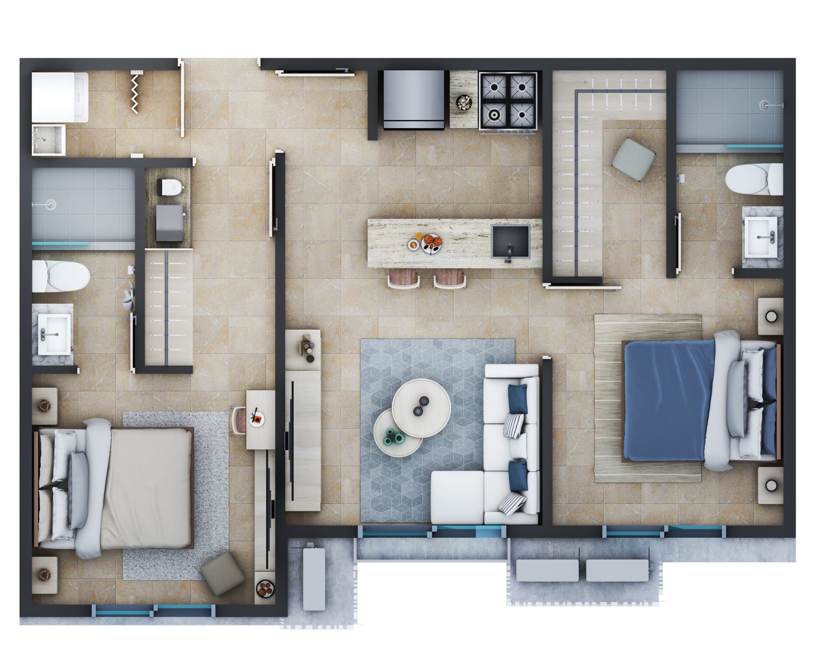 Planta Modelo B con sistema Lock-Off